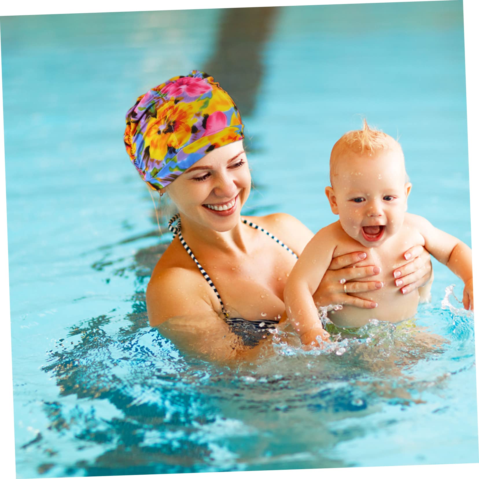 BESPORTBLE Set di 6 Cuffie da Nuoto Impermeabili Stampa Floreale in Nylon, Fit Confortevole per Adulti, Perfette come Accessori Piscina per Creare Un'atmosfera Estiva