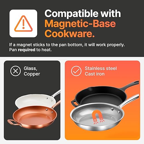 Miniatura 4 de TUCO Portable Induction Cooktop Burner Hot Plate Electric Stove with Shatter-Proof Ceramic Glass, LCD Sensor Touch, ETL Certified, 20 Cooking Modes,