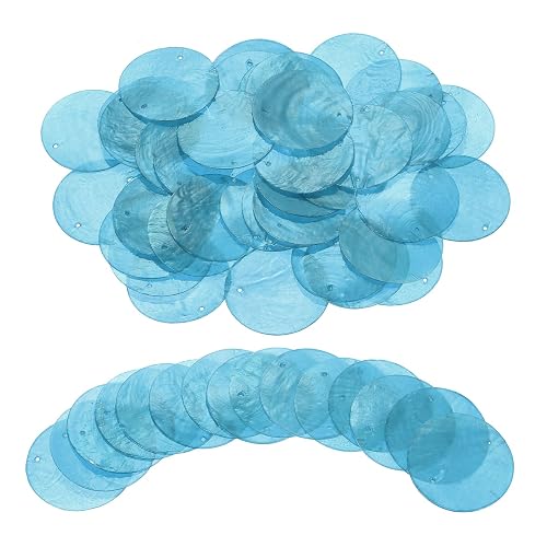 uxcell 120Pcs Capiz Shells 2" Round Natural Shells with 2