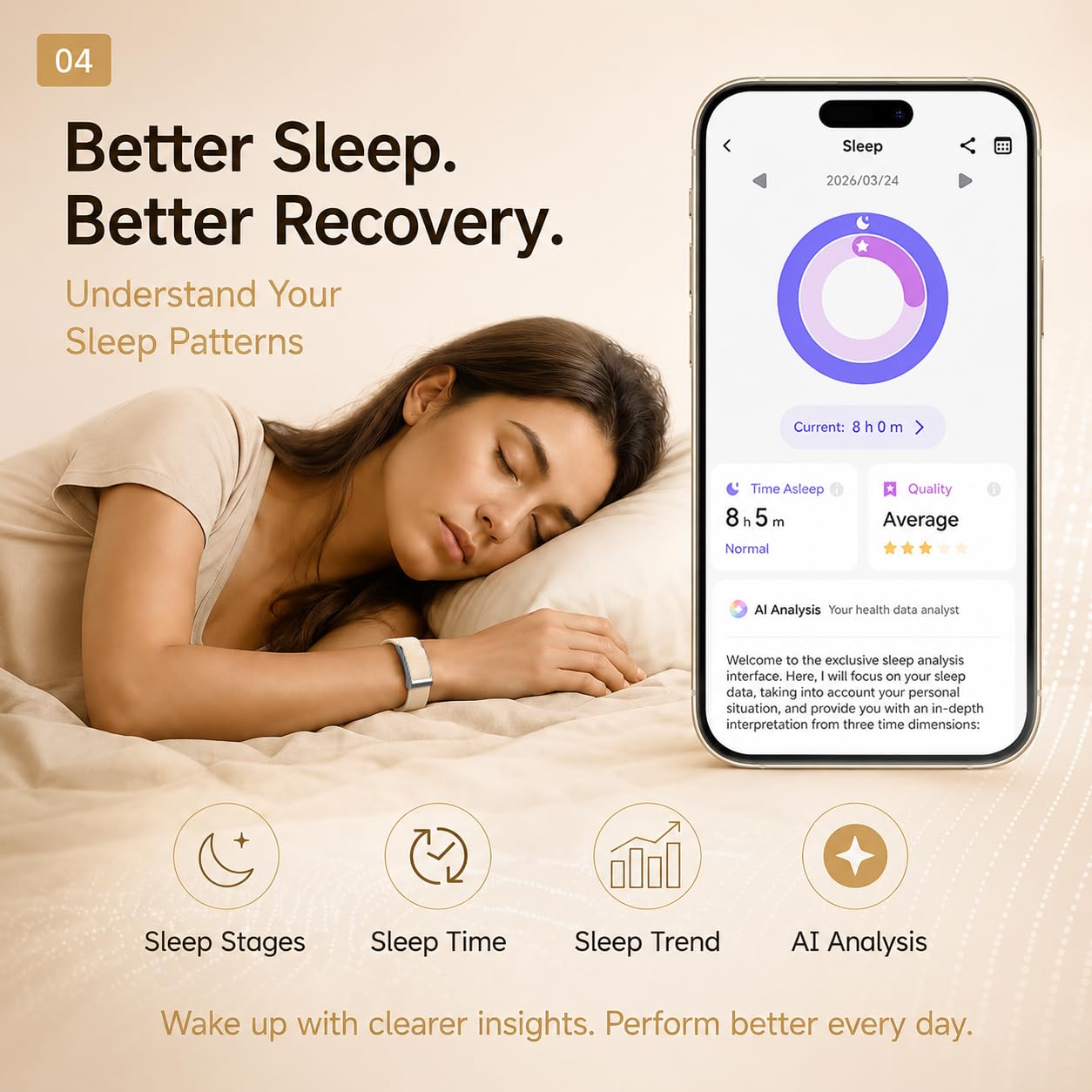 Pulsera inteligente de seguimiento de fitness, sin pantalla, contador de pasos, monitor de frecuencia cardíaca, rastreador de sueño, seguimiento de actividad con GPS, calorías y conteo de distancia