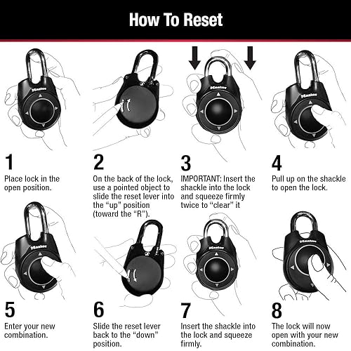 Miniatura 5 de Master Lock 1500iD - Set tu propio candado de combinación direccional, color negro