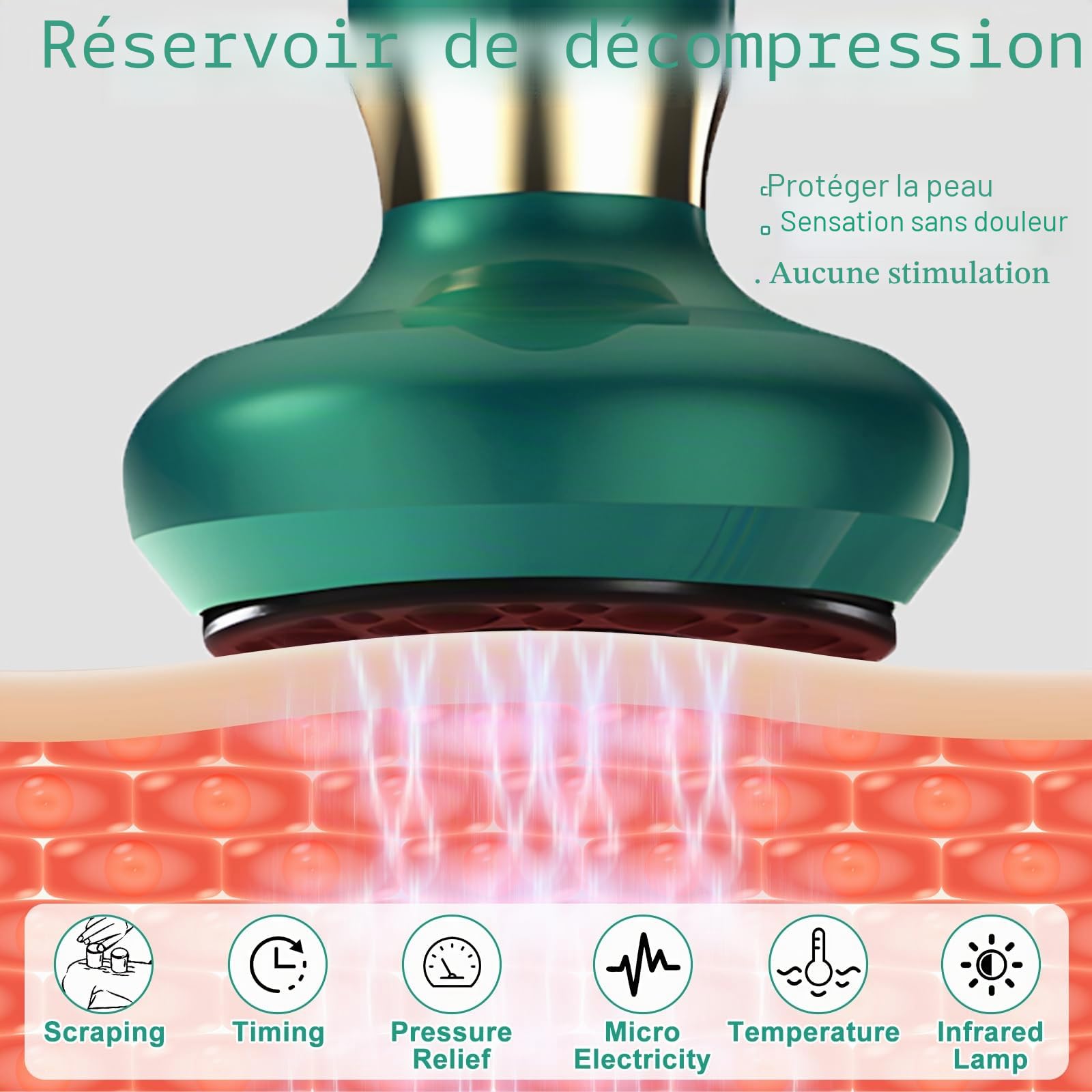 Appareil de Massage à Bulles électrique,Appareil de Massage Anti-cellulite pour Jambes/Ventre/Mains,Appareil Anti-cellulite, Appareil de Drainage Lymphatique avec 12 Programmes et 4 Modes