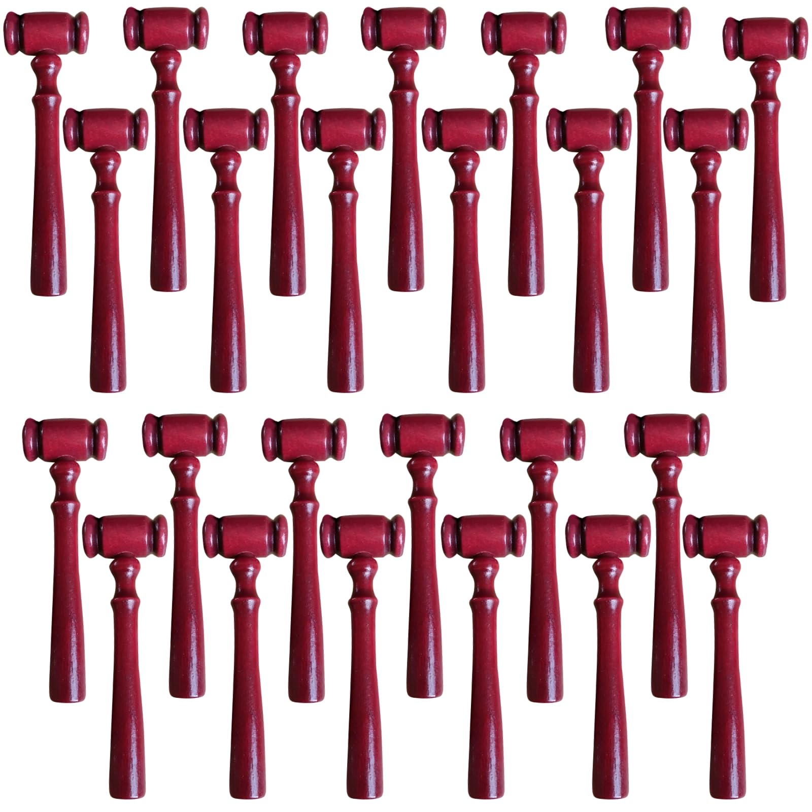 Skdqiee Red Wood Judge Gavel Set, 25 Pcs Party Favors Halloween, Elegant Courtroom Design, Polished Finish, Ideal for Auction and Costume Props, 11CM Judge Mallet