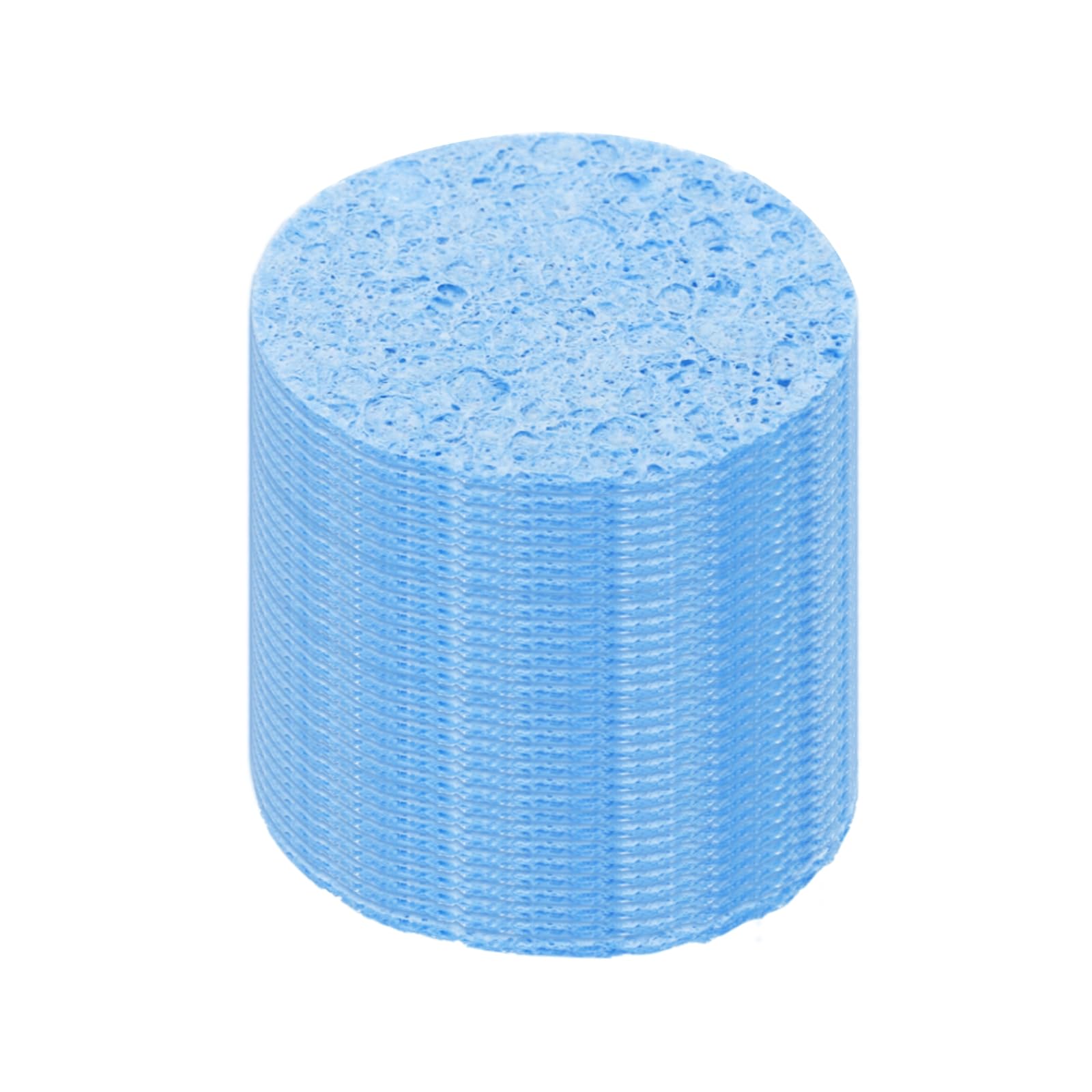 MECCANIXITY 15PCS Soldering Sponge 50mm Round Blue Cleaning Pad Welding Tip Iron Replacement for Cleaning Soldering Iron 2mm Natural Thickness 11mm Water Absorption Thickness