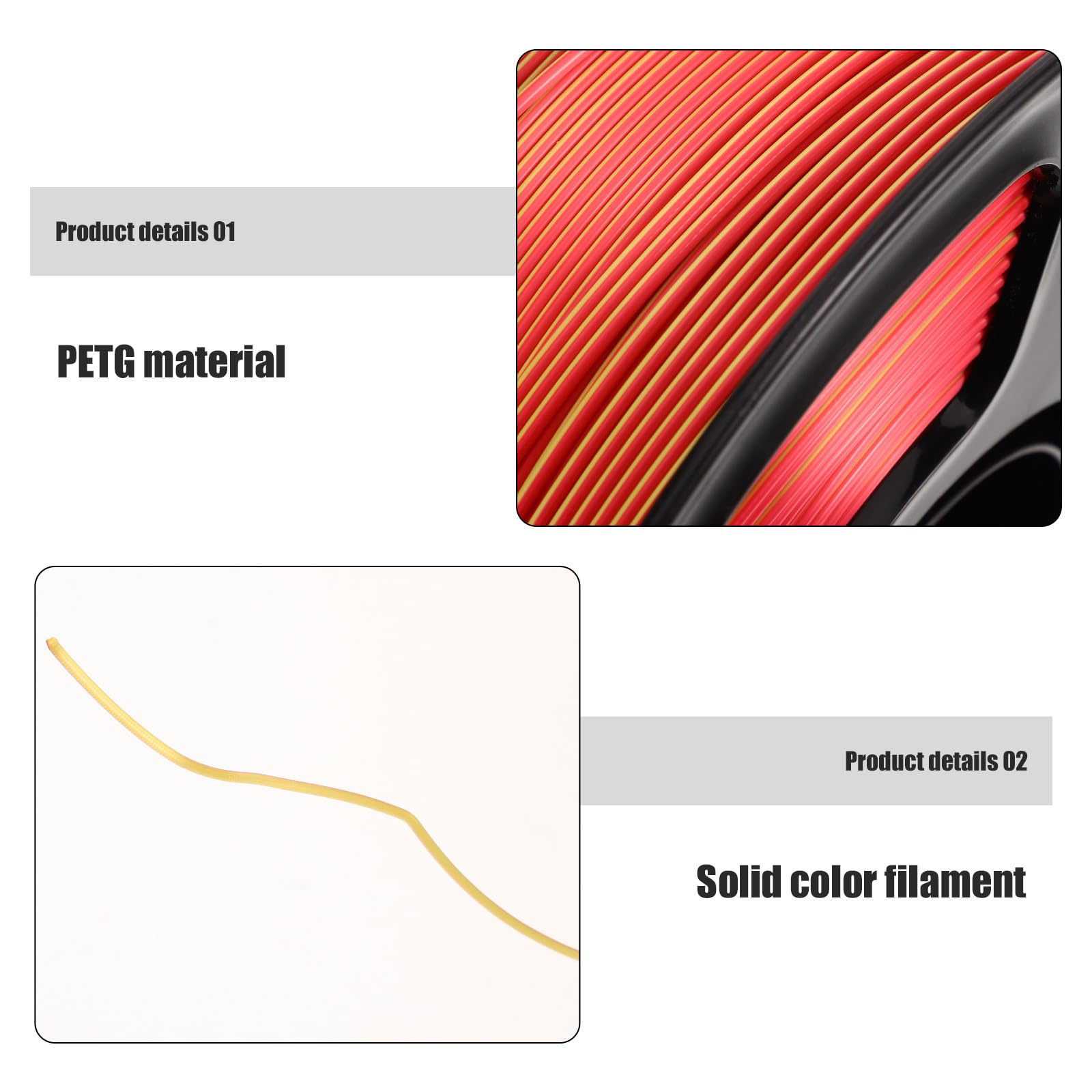 Zweifarbiges Pla 1,75mm Filament für 3d-drucker, 1 Kg