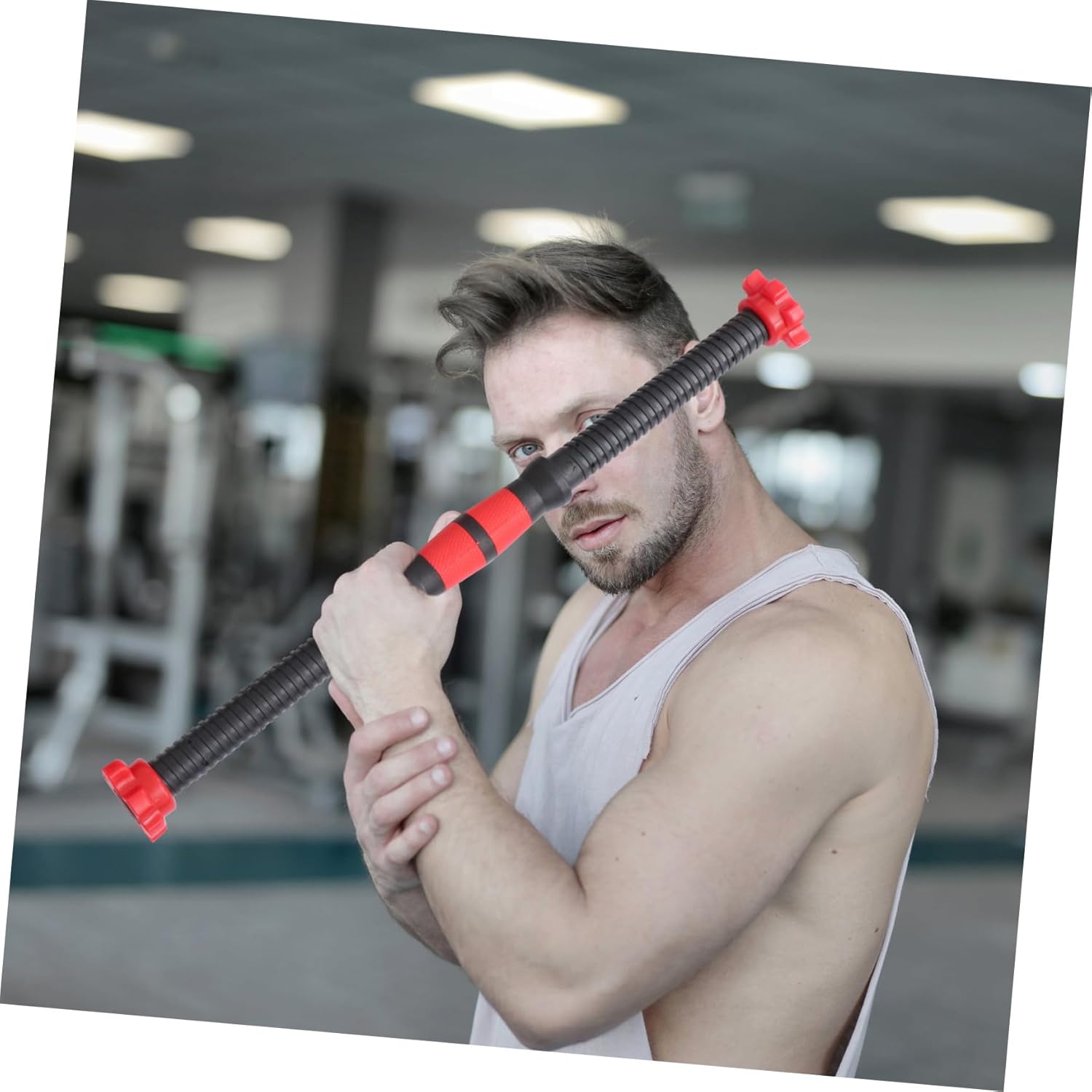 2pcs Dumbbell Bars with Spinlock Collar and Nuts Barbell Handles for Weight Lifting Strength Training Non Slip Knurled Grip Suitable for Gym Workout and Home Fitness Random Color