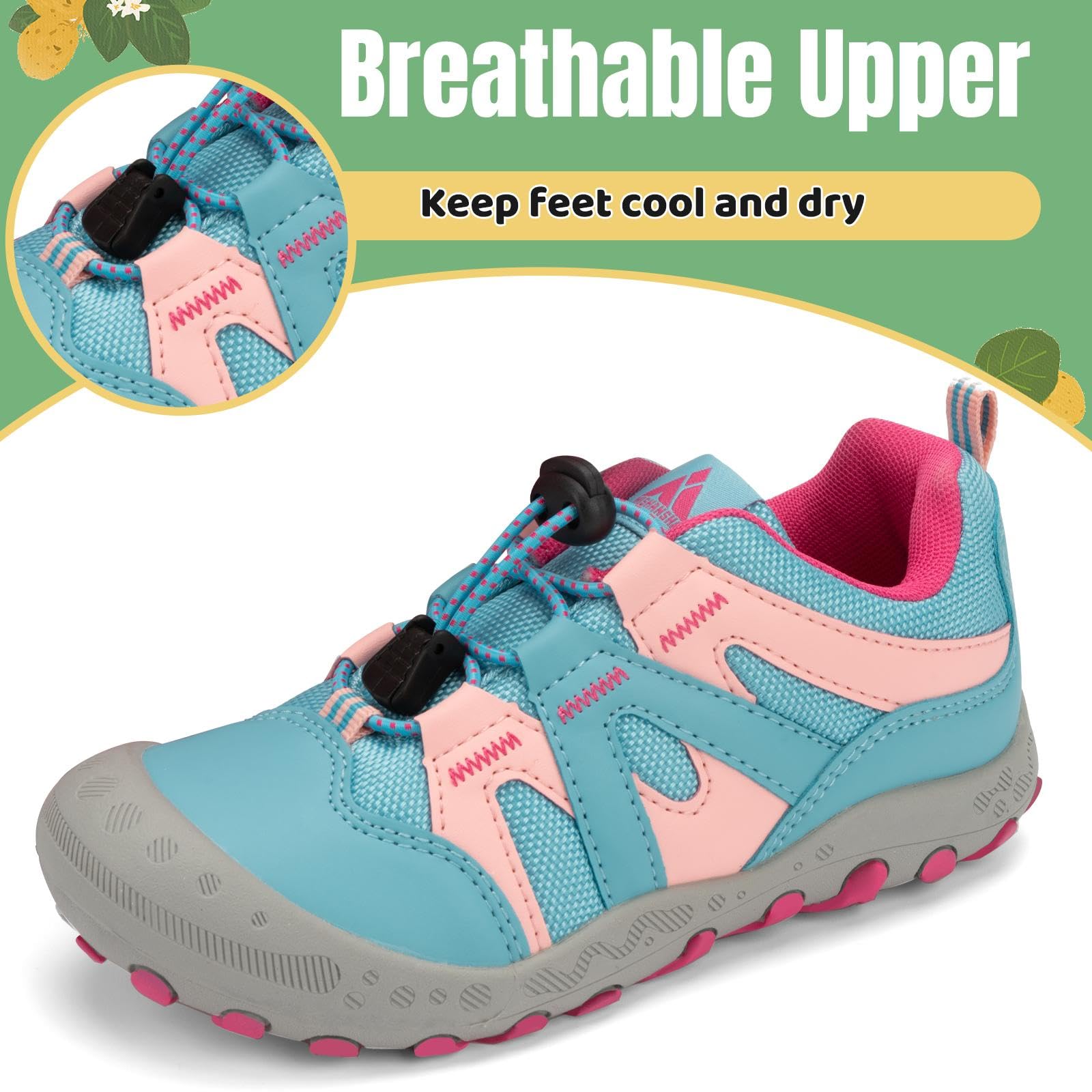 Mishansha Kinder Trekkingschuhe Jungen Wanderschuhe Atmungsaktiv rutschfest Mädchen Walkingschuhe, Gr.24-38
