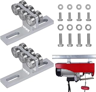 Craftforce Electric Hoist Installation Roller Trolley, 6 Wheel T trolley Assembly 2 Pack for Use with 1-5/8" Wide and All 1-5/8" or Taller Strut Channel,Smooth & Stable Track Trolley, Max Load 1800 lb