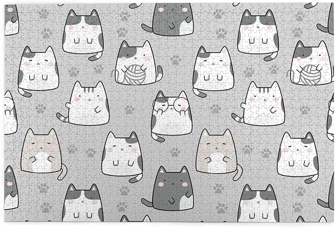 Amazon Kpidweds かわいい猫の背景 1000ピース ジグソーパズル 飾り画 おしゃれ 木製 おもちゃ 知育減圧 推奨年齢7歳以上 50x75cm おもちゃ おもちゃ