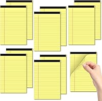 Vista 1 de Small Legal Pads 5x8 Yellow 10 Pack Small Note Pads 5x8 College Ruled Yellow Notepads 80 GSM Lined Pads of Paper Notebook for Work Yellow Small