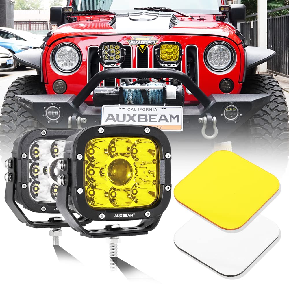 Auxbeam 5" Fog Driving Lights Combo, 110W 11000LM Offroad Spot Light