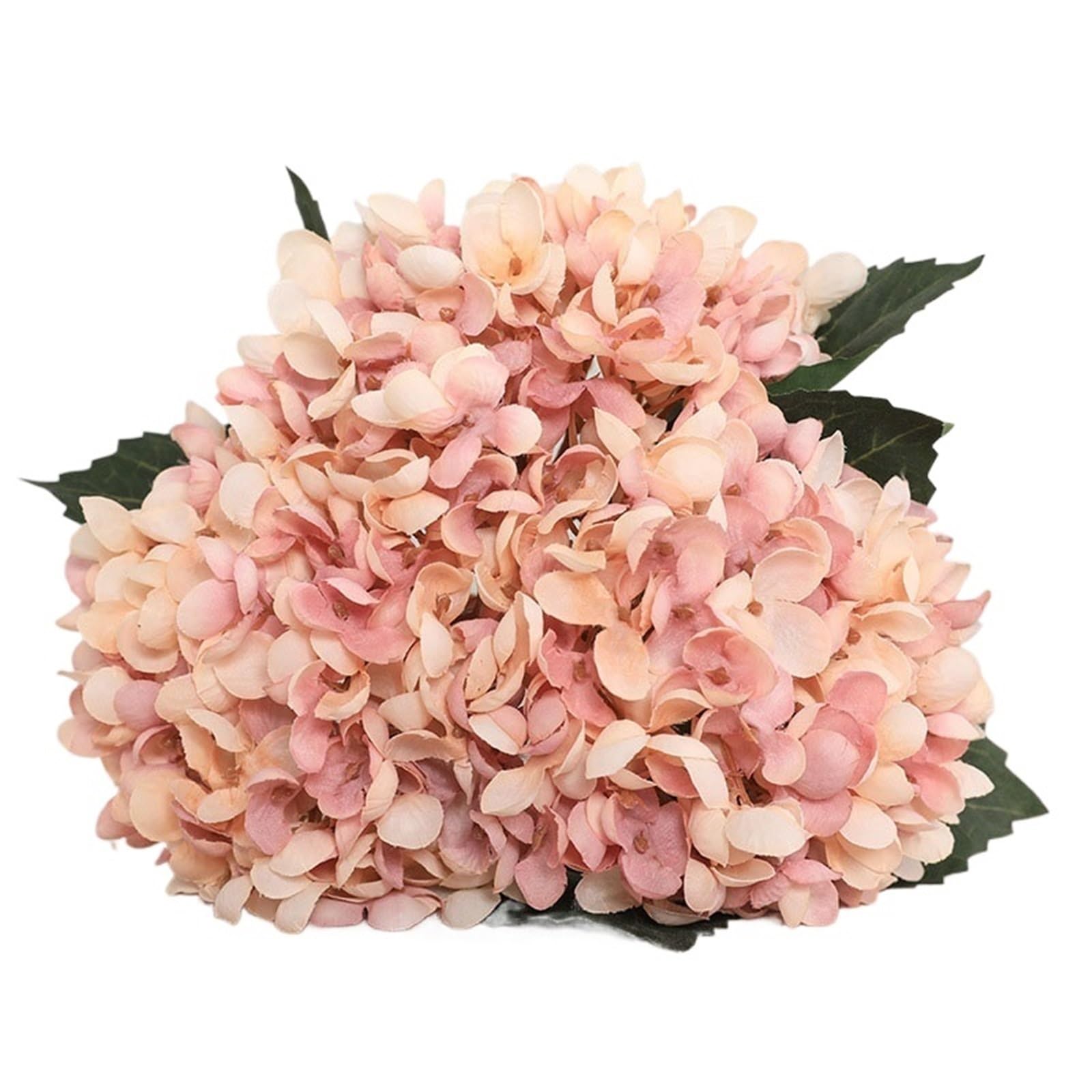 FonHNDG Artificial Flower Branches 3Pcs Hydrangea Autumn Fall Party Fake Flowers Wedding Decoration Mariage Flores Artificiales Vase Decor(Color2)