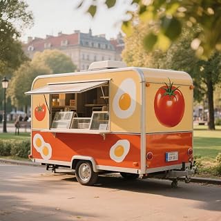 Custom Street Vendor Food Trailer for Coffee, Dessert, Drink, Fried Chicken, BBQ, Mobile Food Truck Festival Marketing Fully Equipped Kitchen Cart for Business Commercial Use