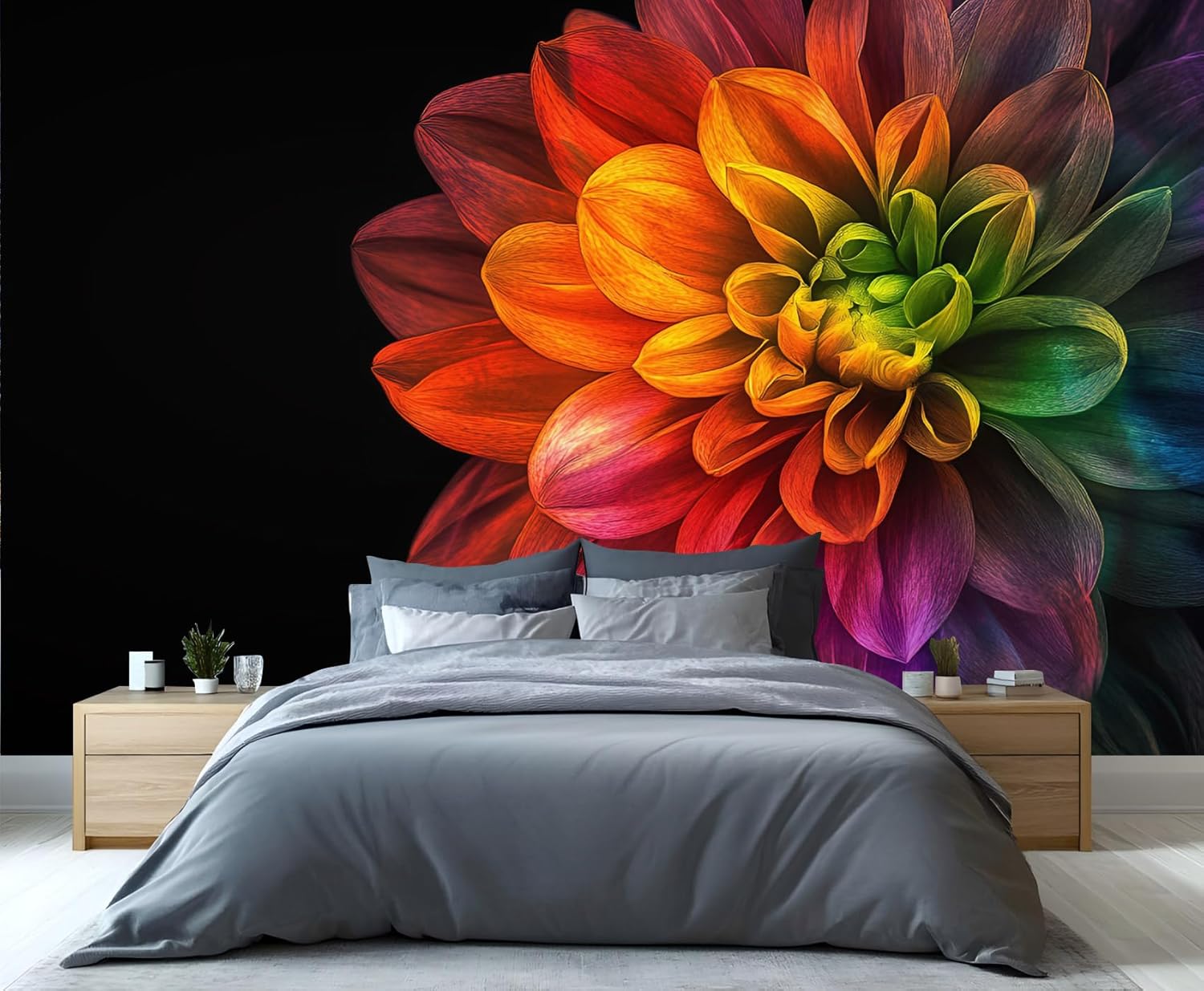 Parrot Wall Murals, Tropical Leaf Wallpaper, Birds and Flower Wallpaper for Bedroom Living Room, 3D Printed Background Wall Decor (Not Peel and Stick)