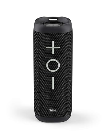 Tribit StormBox Wireless Bluetooth Speakers 24W,360?Surround Sound,Enhanced Bass-Independent XBass Button,Wireless Dual Pairing,Built-In Mic,IPX7 Waterproof,20H Playtime,Outdoor Portable Speaker,Black