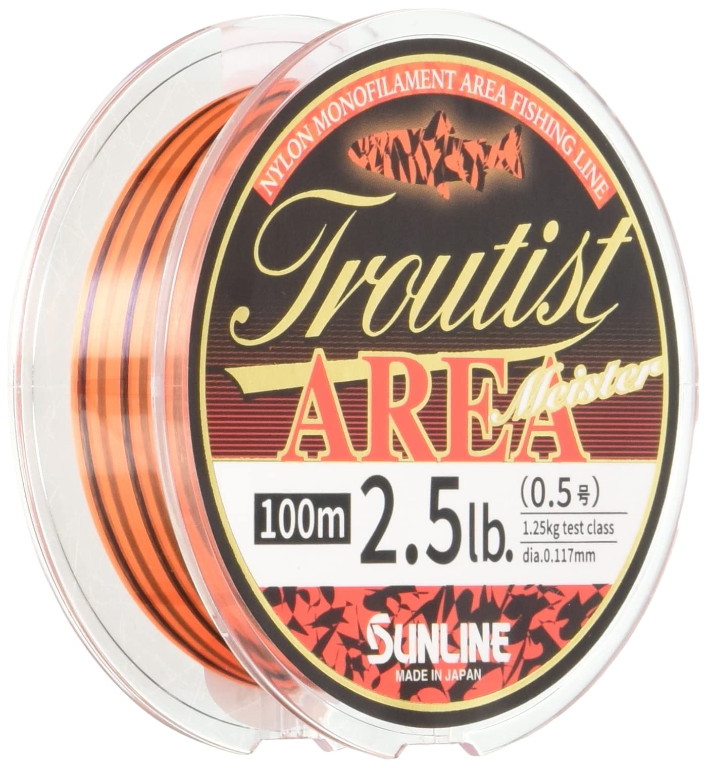 Fil Pêche Sunline Troutist Zone Meister - 1,1kg 100m, Noir/Orange