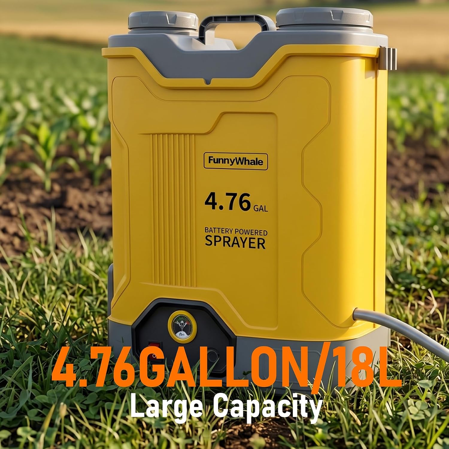 Battery Powered Backpack Sprayer Fit for Dewalt 20V Battery(No Battery) | Electric Graden Sprayer with 4.76 Gallon, 7 Nozzles, 2 Wands, 120 PSI for Lawn & Garden thumbnail