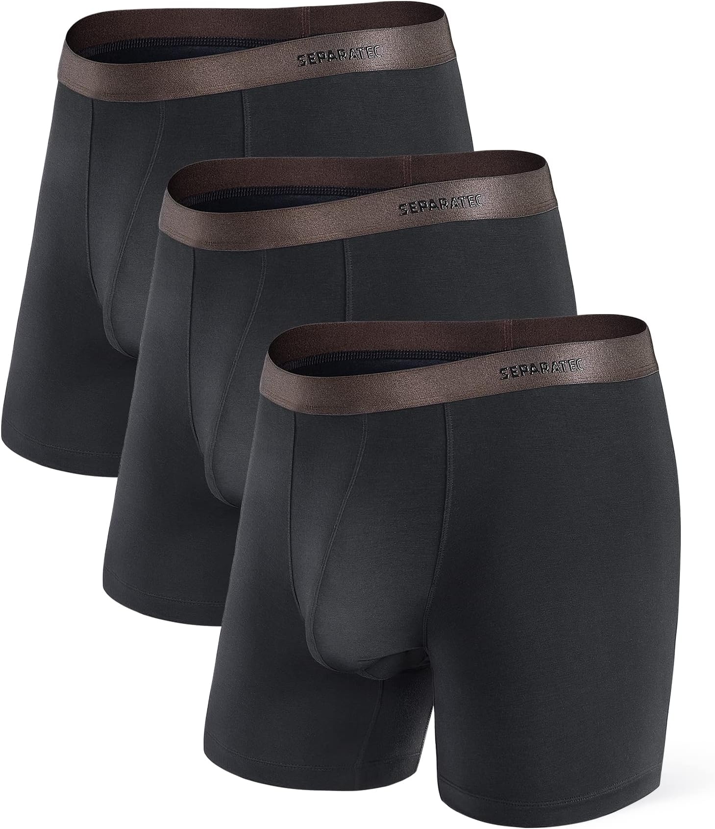 Bamboo Men's Underwear Classic Soft Breathable Boxer Briefs with Dual Pouch Design, Assorted Color Multipacks