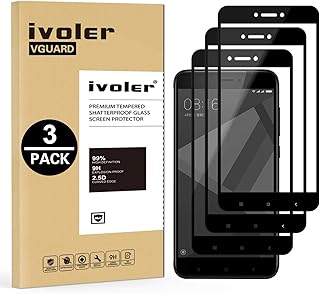 iVoler [3 Unidades] Protector de Pantalla para Xiaomi Redmi 4X / Xiaomi Redmi 4X Pro, [Cobertura Completa] Cristal Vidrio Templado Premium, [Dureza 9H] [Anti-Ara?azos] [Sin Burbujas]