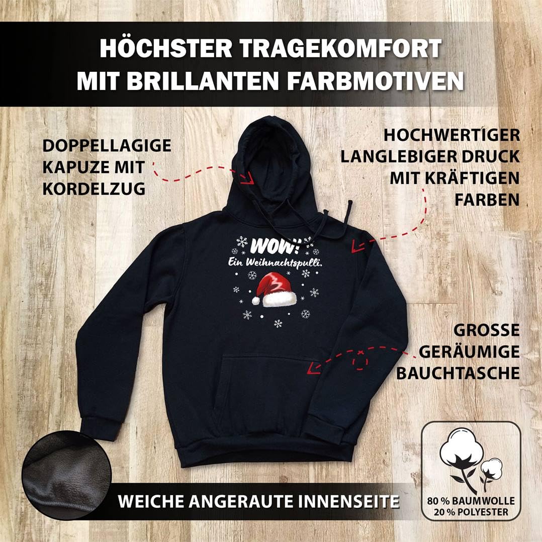 Tassenbrennerei Weihnachtspullover Spruch: Wow! EIN Weihnachtspulli - Pullover, Hoodie lustig Weihnachten - Herren, Damen - Geschenk Männer, Frauen