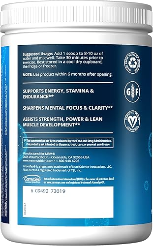 Miniatura 3 de MRM Polvo de preentrenamiento impulsado por la nutrición | Sabor a naranja sanguina | 125 mg de cafeína | Ingredientes puros | Músculo + hidratación