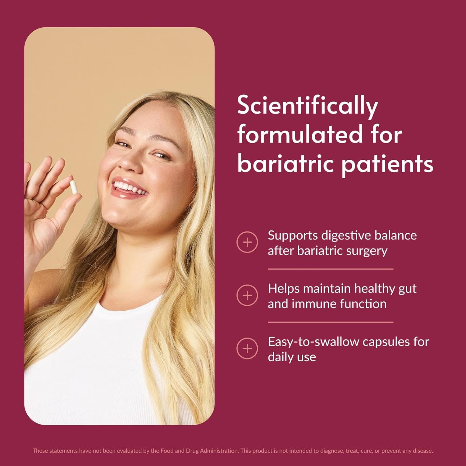 Bariatric Advantage FloraVantage Balance Capsules - Probiotic Supplement for Bariatric Surgery Patients - Healthy Immune Support* with Proprietary Strain Blend - 60 Count