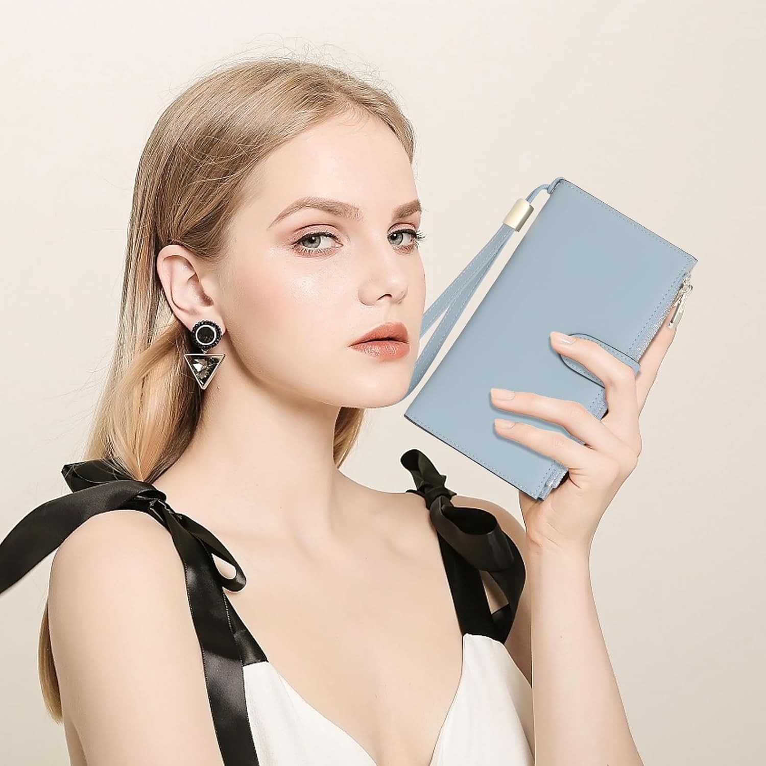 FALAN MULE Wallet Women Multi Card Slim Leather RFID Blocking Credit Card Holder Wallet Purse with Zipper Pocket - Image 6