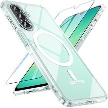 BESINPO Magnetic for Samsung Galaxy A26 Phone Case, Military Grade Shockproof Drop Protection with Tempered Glass Screen Protector Slim Bumper Cover Phone Case for Samsung A26 5G Clear