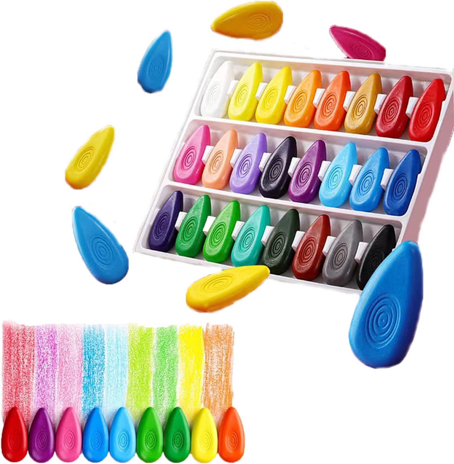 ZYWisdom 24 Colors Toddler Crayons Set, Natural NonToxic