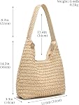 Straw Bags for Women, Summer Woven Tote Bag, Beach Shoulder Bag, Hobo Handbag for Vacation, Travel Casual Purse