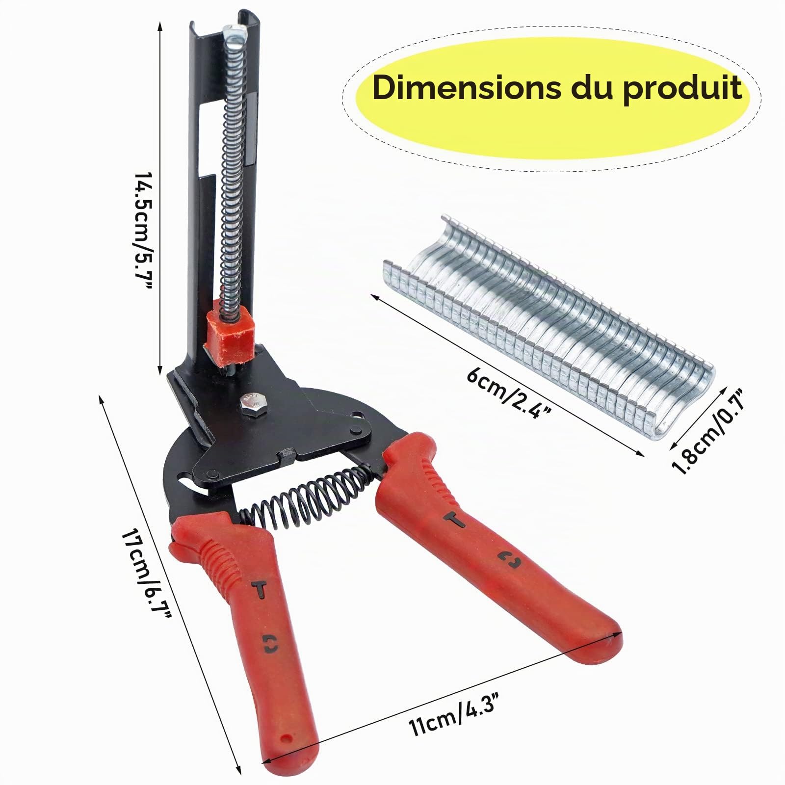 Kit de Pinces à Anneau de Porc de Type M Avec 2400 Clips M, Pince de Fixation pour Cage de Volaille, Pince de Fixation pour ClôTure et Cages D'Animaux