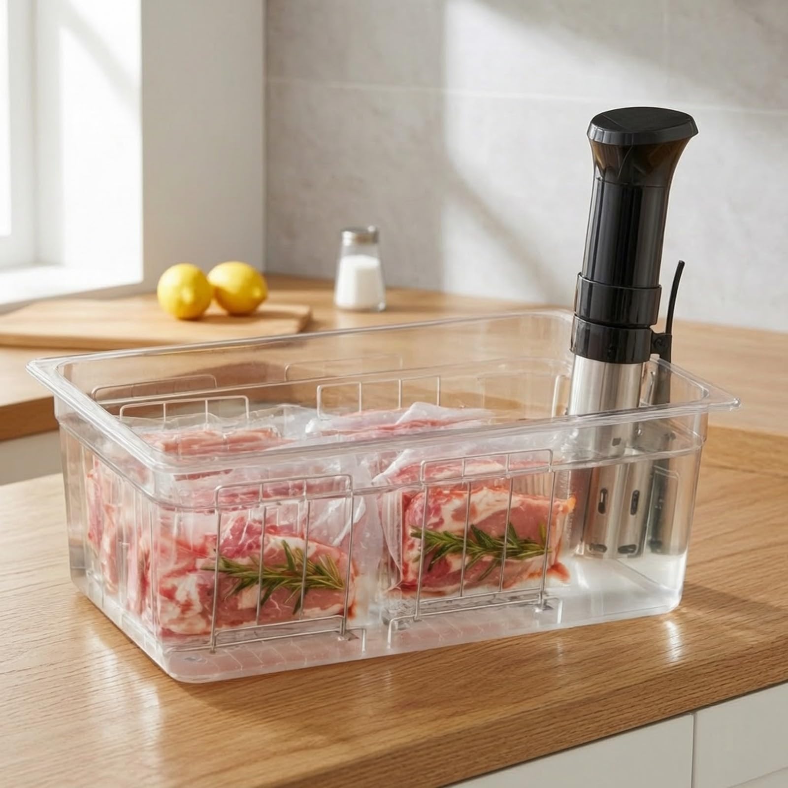 Ronyme sous Vide Grille | Parois Traparentes, Récipient sous Vide Grille, Récipient Cuisson Lente Couvercle