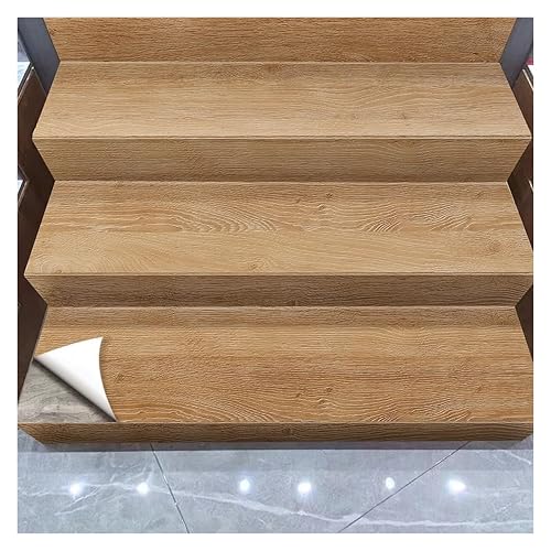 Peel and Stick Stair Treads Riser Stickers, Vintage Wood Grain