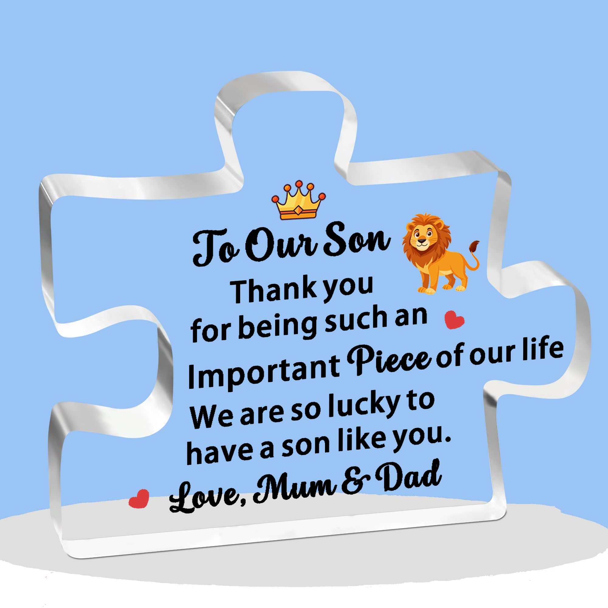 To Our Son Gifts from Mum And Dad for Men Boys Son Birthday Gifts Acrylic Plaque Son Gifts Christmas Graduation Gifts for Son