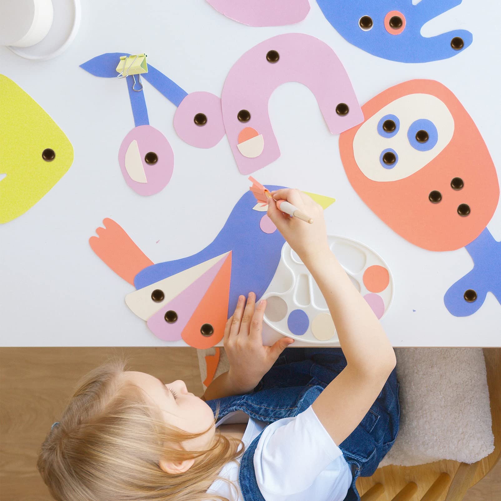 OSALADI 200Pcs Mini Brads Decorative Nails for DIY Supplies Craft Fasteners for Scrapbooking and Handicrafts and Antique Finish