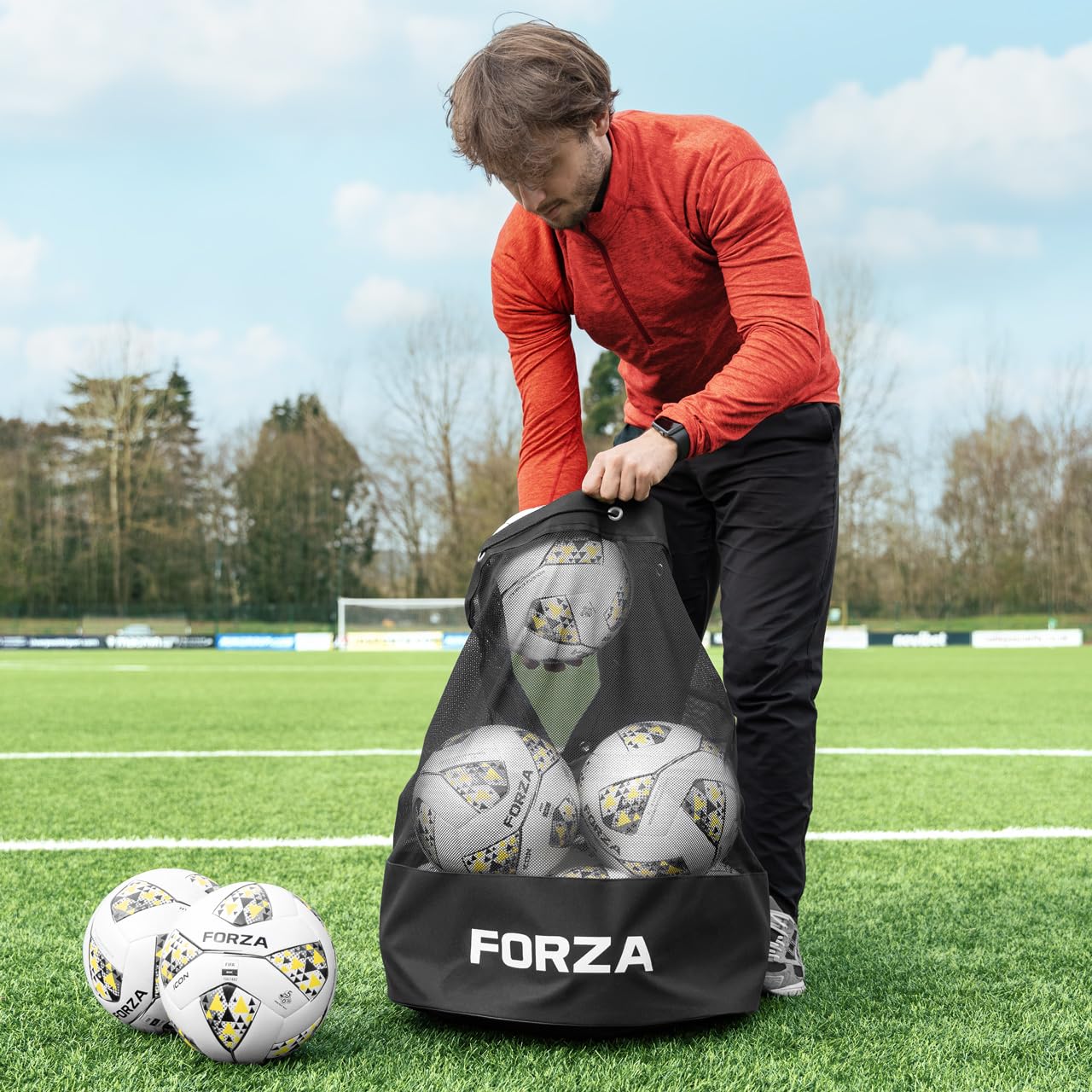 ★BLACKUP★ HBL Backpack 28L Soccer Ball Storage Mesh Pocket Soccerware Backpack | Black - Soccerware | USA
