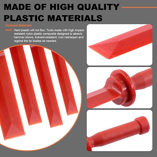 Miniatura 4 de Tanstic 36 raspadores de cincel de plástico que no se dañan, raspador de hoja de afeitar de plástico con cuchillas, 3/4 pulgadas, 7/8 pulgadas, 1