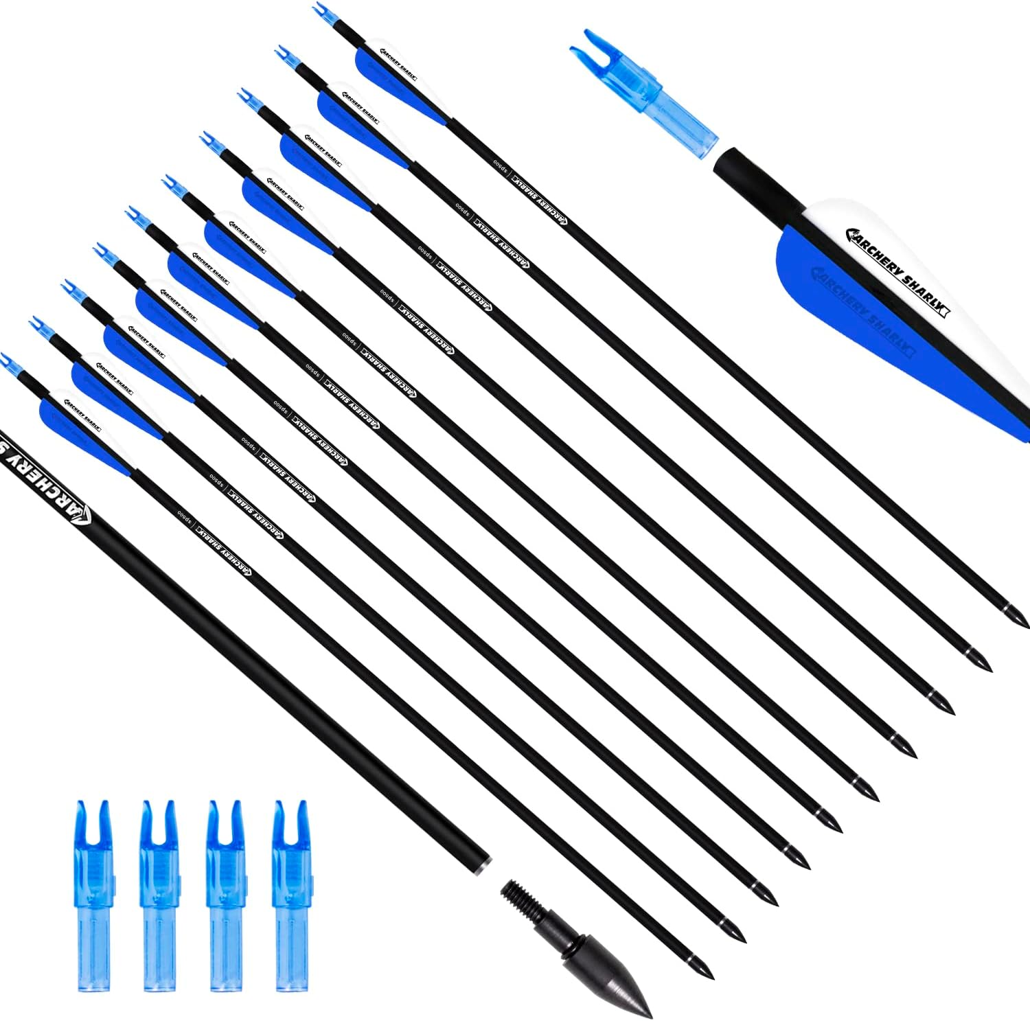 30Inch Carbon Hunting Arrow Targeting Practice Arrows (12 Pack)