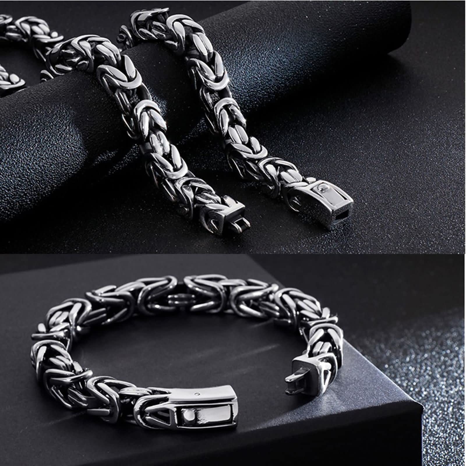 Beydodo Armband Edelstahl Silber 22.5/25CM, Bettelarmband Charm Silber Königsarmband Breit 10/13MM Freundschaftsarmband Partnerarmbänder Männer Jugend