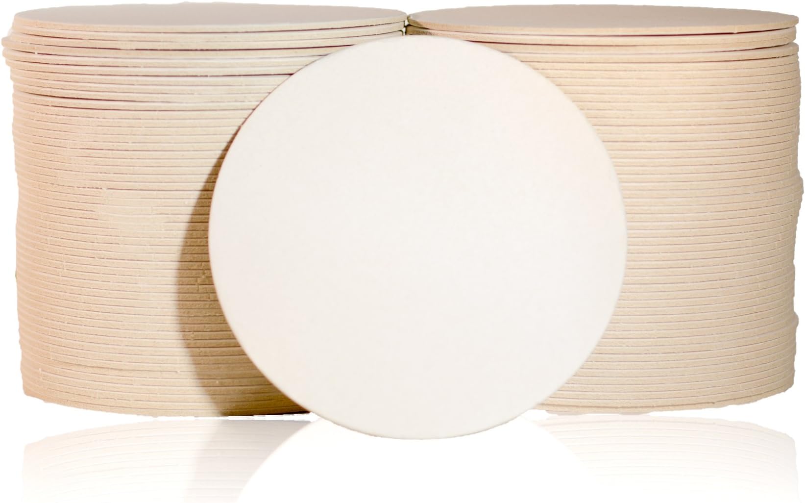 Katz Americas 4" Round Heavyweight (80pt) Blank Pulpboard Coaster (Case of 1,000)