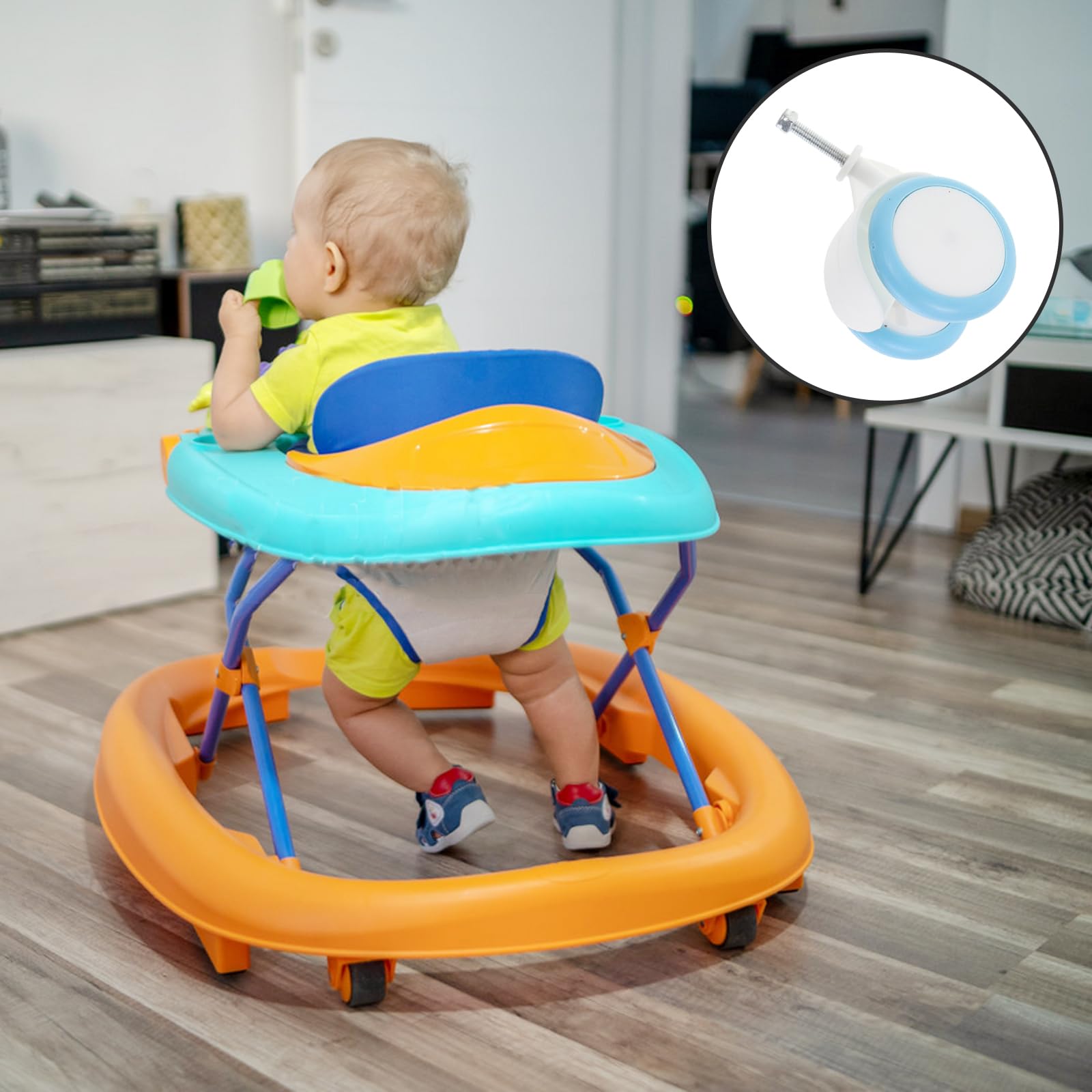 FAVOMOTO Infant Walker Accessories 4 Universal Replacement Wheels Plastic Rubber for Baby Carts