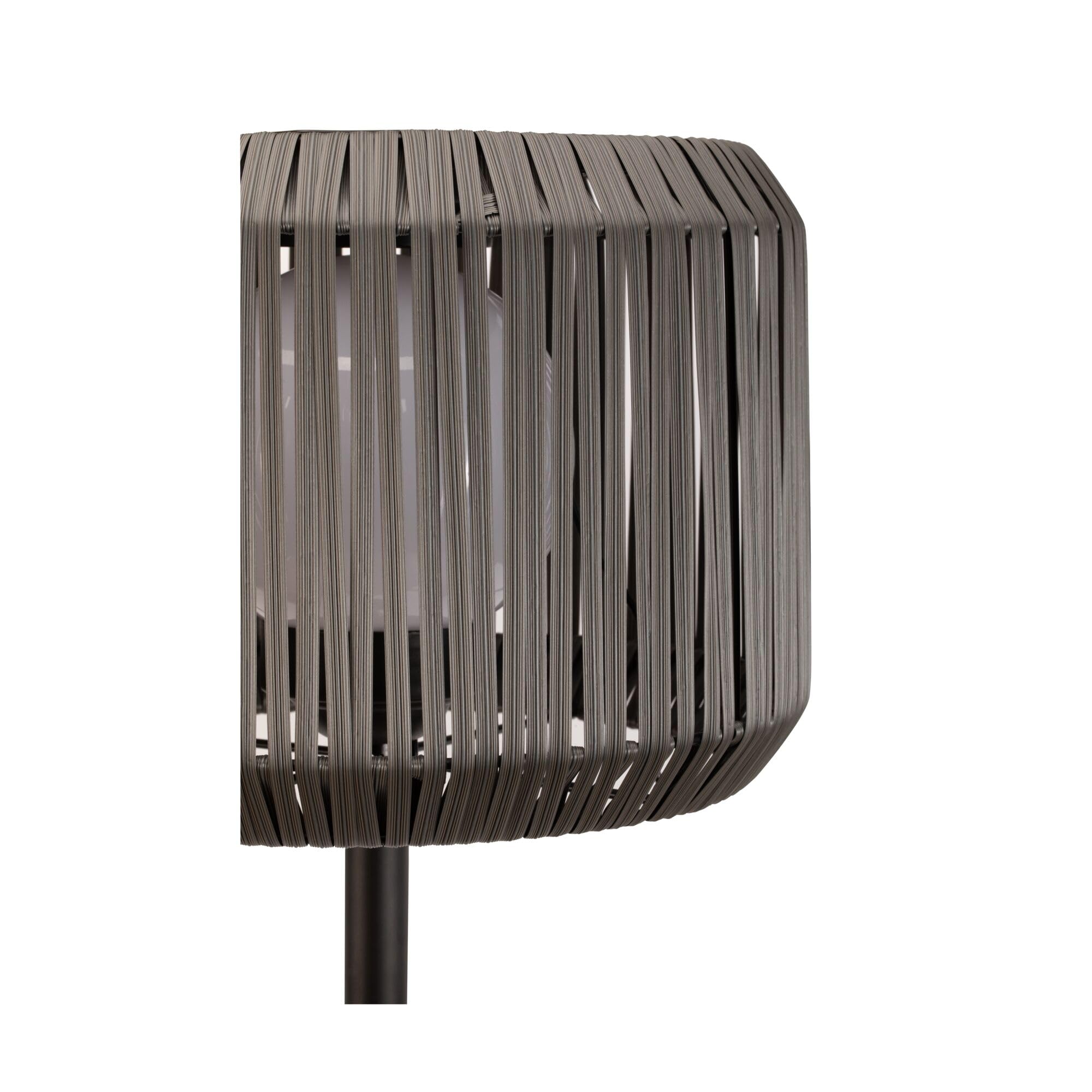Paulmann Pauleen 48179 Sunshine Elegance Solar-Stehleuchte für Balkon oder Garten Schwarz, Grau Außenbeleuchtung Kunststoff, Rattan, Metall Solar 3000K