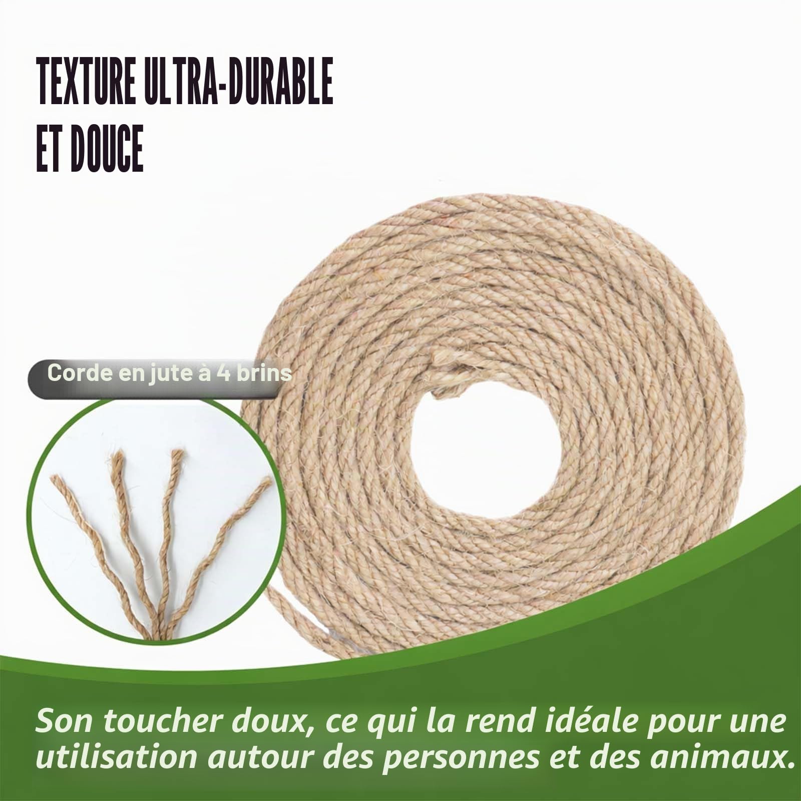 Corde Arbre à Chat 6 mm x 60 m, 2 Pièces Corde pour Arbre à Chat, Corde à Griffer, Corde en Sisal pour Arbre à Chat, Naturel Corde Sisal, pour Réparation et Remplacement, Bricolage, Jardinage