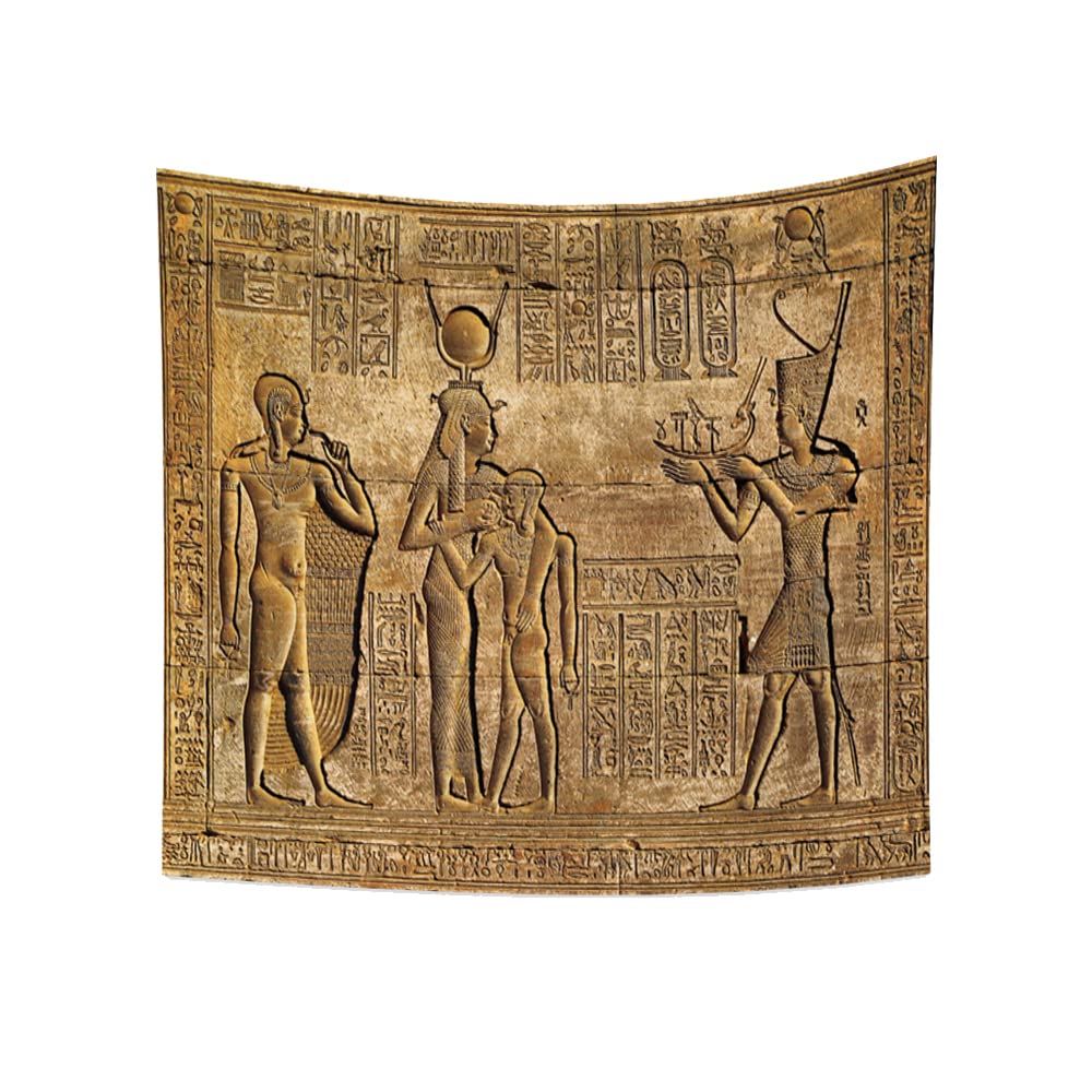 YONGFOTO 220x190cm L'Egypte ancienne Tapisserie, Sculptures hiéroglyphiques Tapisseries Motif Pharaons Egyptiens Gravure Pharaons Egyptiens Tapisserie pour salon dortoir décor tapis