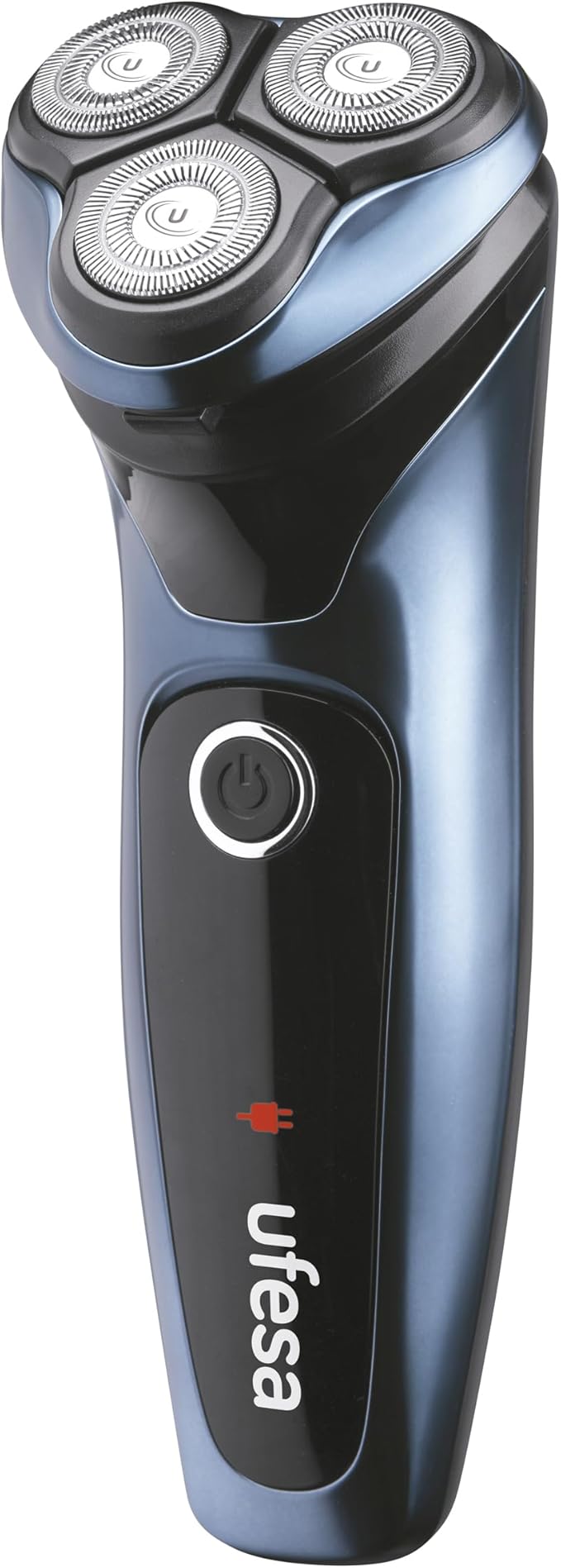 Ufesa AR3050 Afeitadora Eléctrica Rotativa Metal con Cuchillas Flexibles Dual Blade, IPX7, Cabezal Pivotante, Cortapatillas Extensible, Diseño Ergonómico, 45Min de Autonomía, Carga Rápida