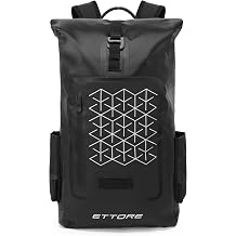 Ettore Cycling Rucksack 100% Waterproof Dry Bag Roll Top Reflective 25L & 30L   Black - Echo