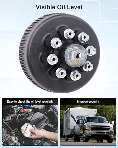 Miniatura 3 de Kit de tapa de aceite de buje compatible con ejes AL-KO y Hayes 10K-16K Reemplazar K71-859-00 K568220, tapa de aceite esencial para ejes de remolque