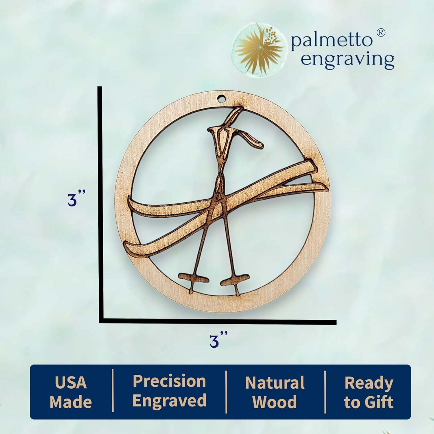 10PK Snow Skiing Ornaments, Ski Vacation Souvenir Keepsakes for Skiers, Winter Sports Christmas Tree Decor