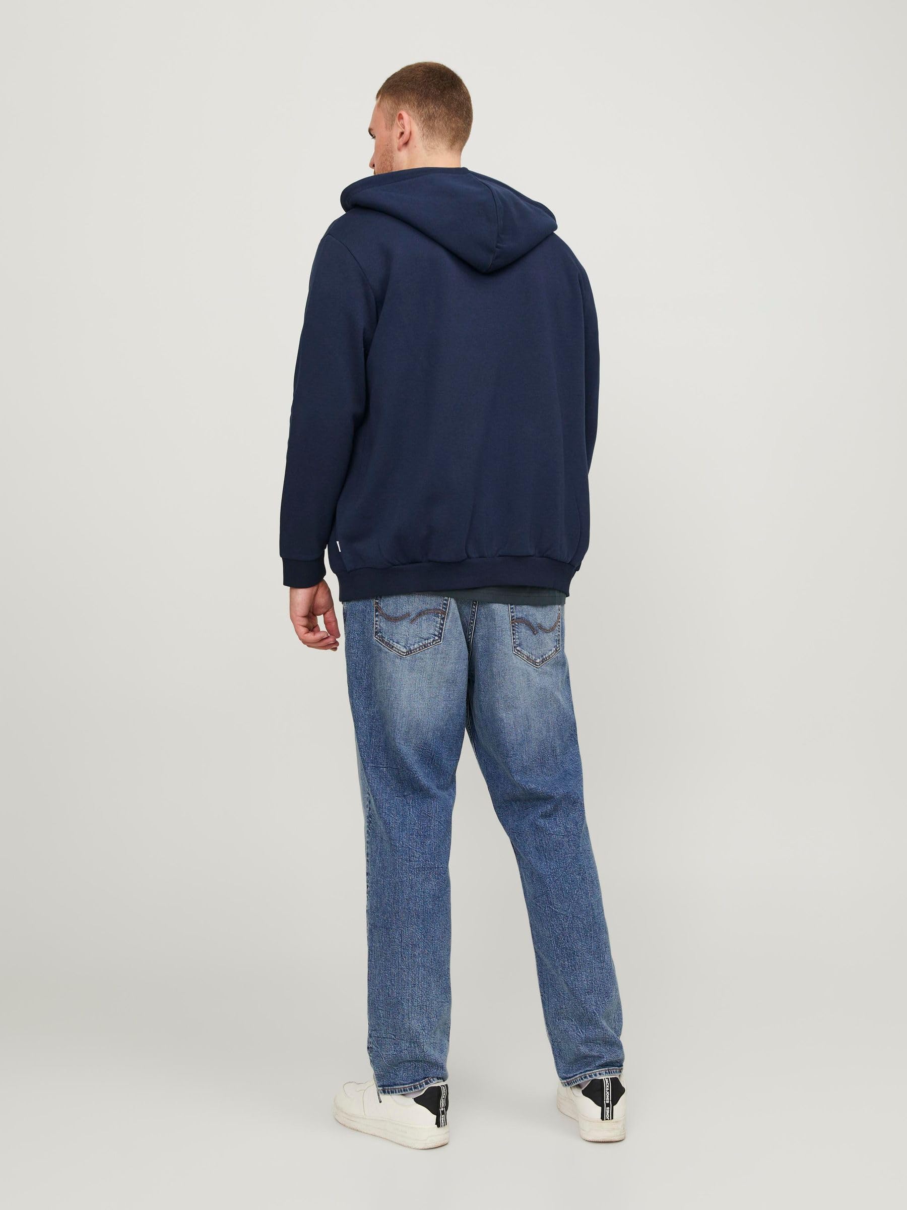 JACK & JONES Mens Bradley Zip Hoodie Plus Size Long Sleeve