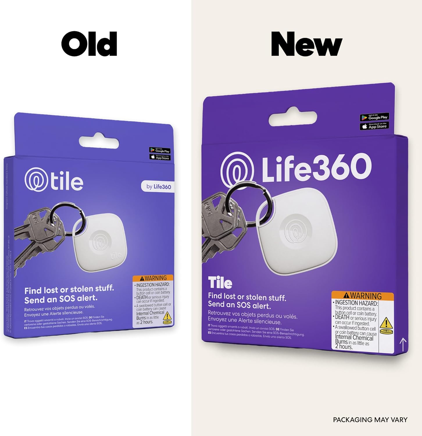 Life360 Tile attached to a backpack
